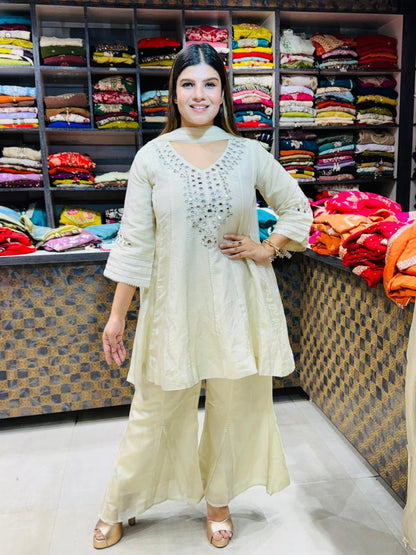Silk Mirror Work  Suit