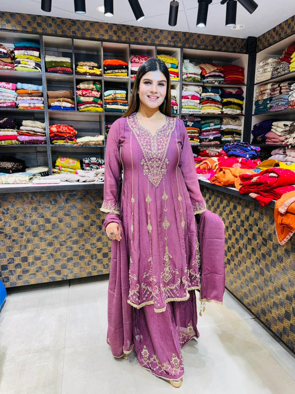 Silk 3-Piece Flared Suit