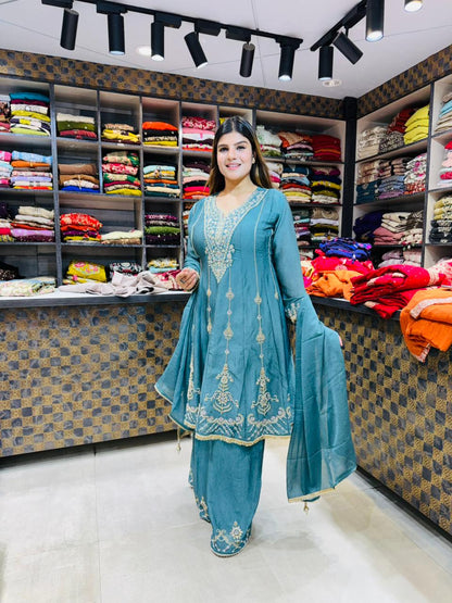 Silk 3-Piece Flared Suit