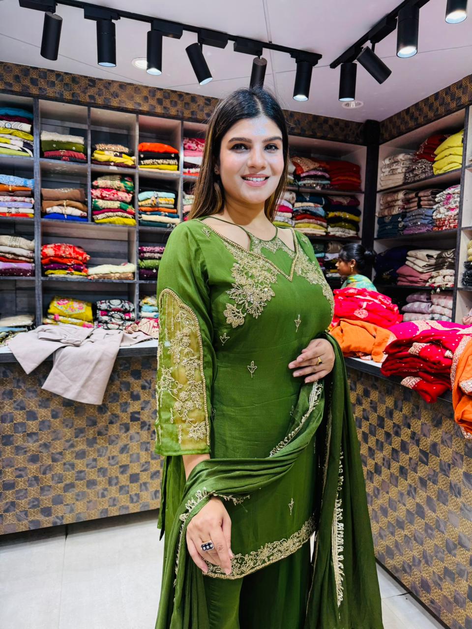 Gold Handwork Sharara Suit