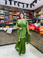 Gold Handwork Sharara Suit