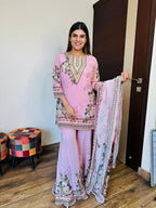 Crepe Baby Pink Garara Suit