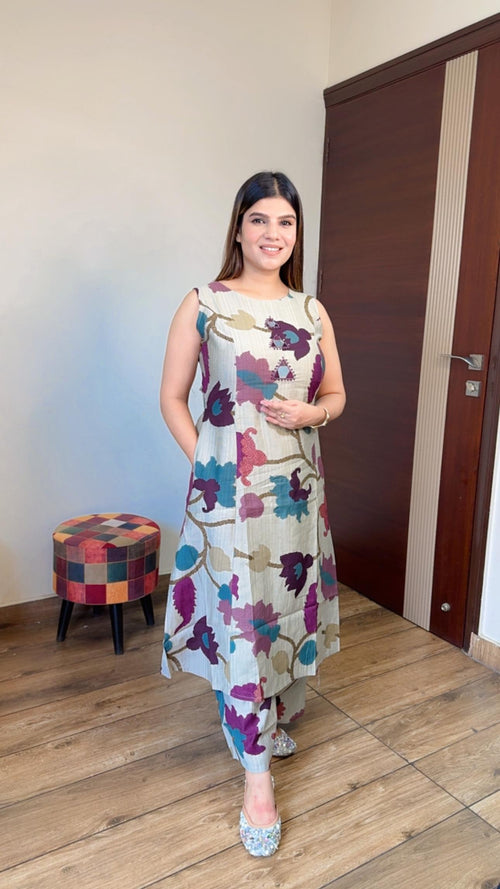 Cotton Floral Print 2pc- Set