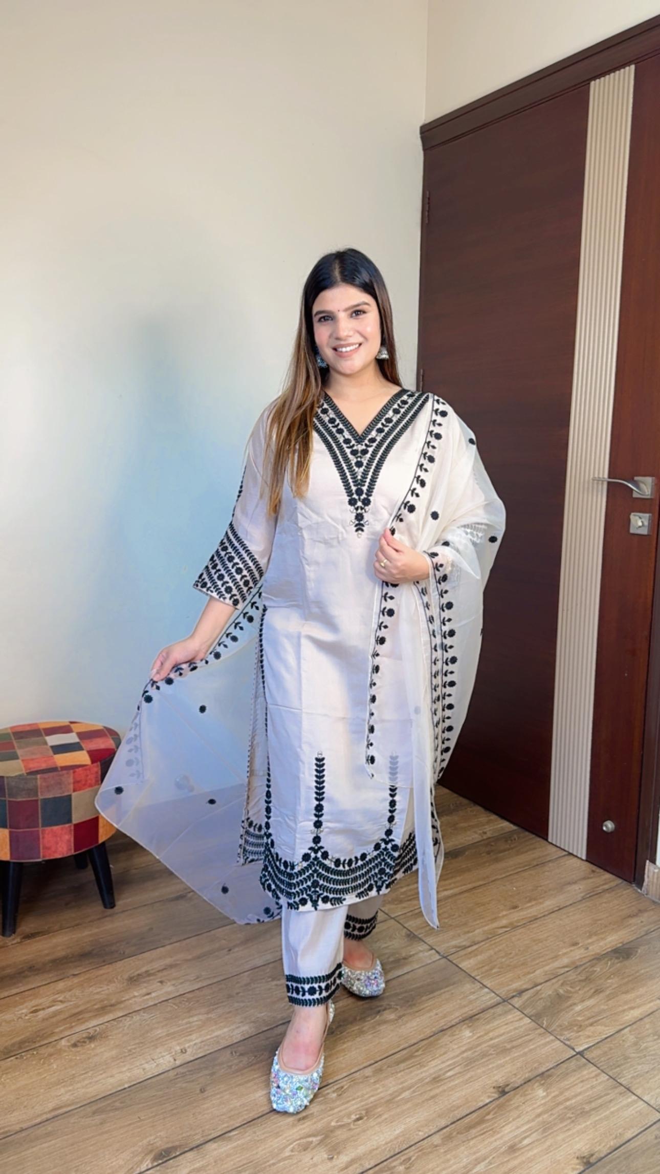 Roman Silk Embroidery Suit