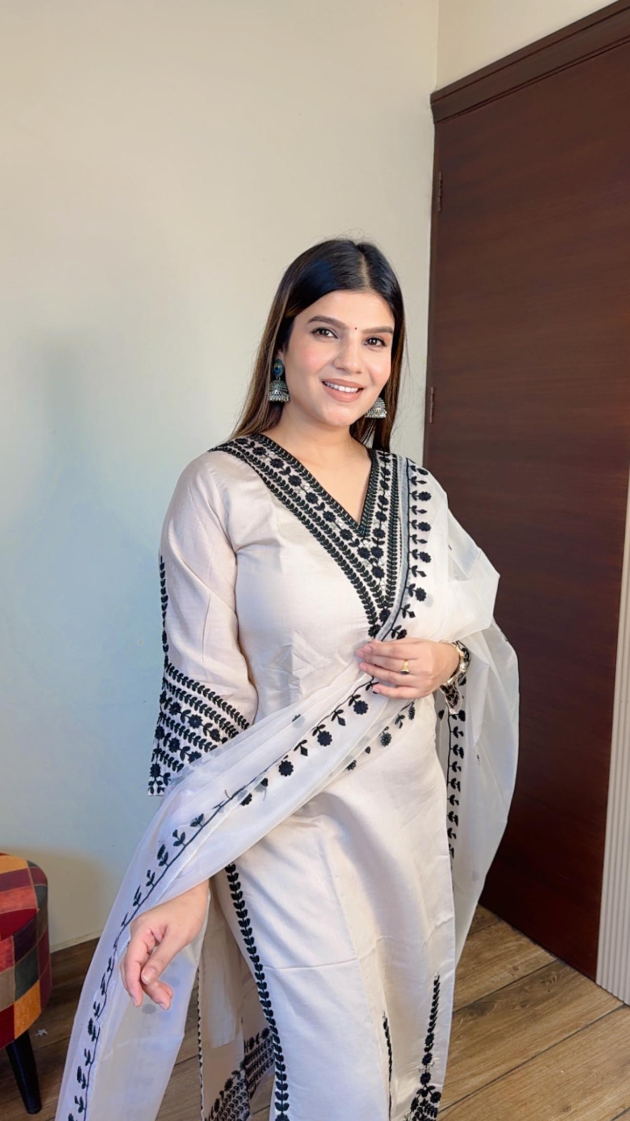 Roman Silk Embroidery Suit