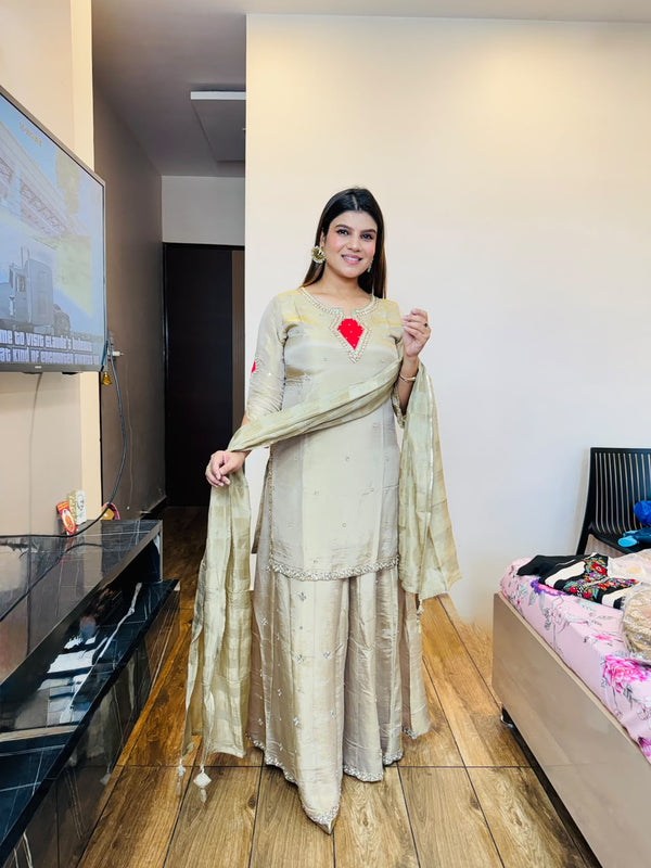 Bindi- Silk Sharara Suit