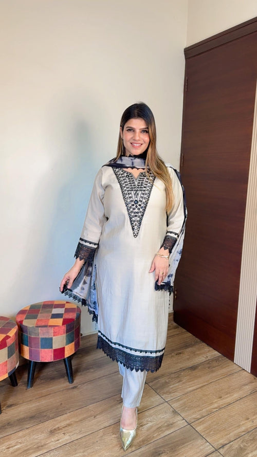 Aashima- Silk Straight Suit