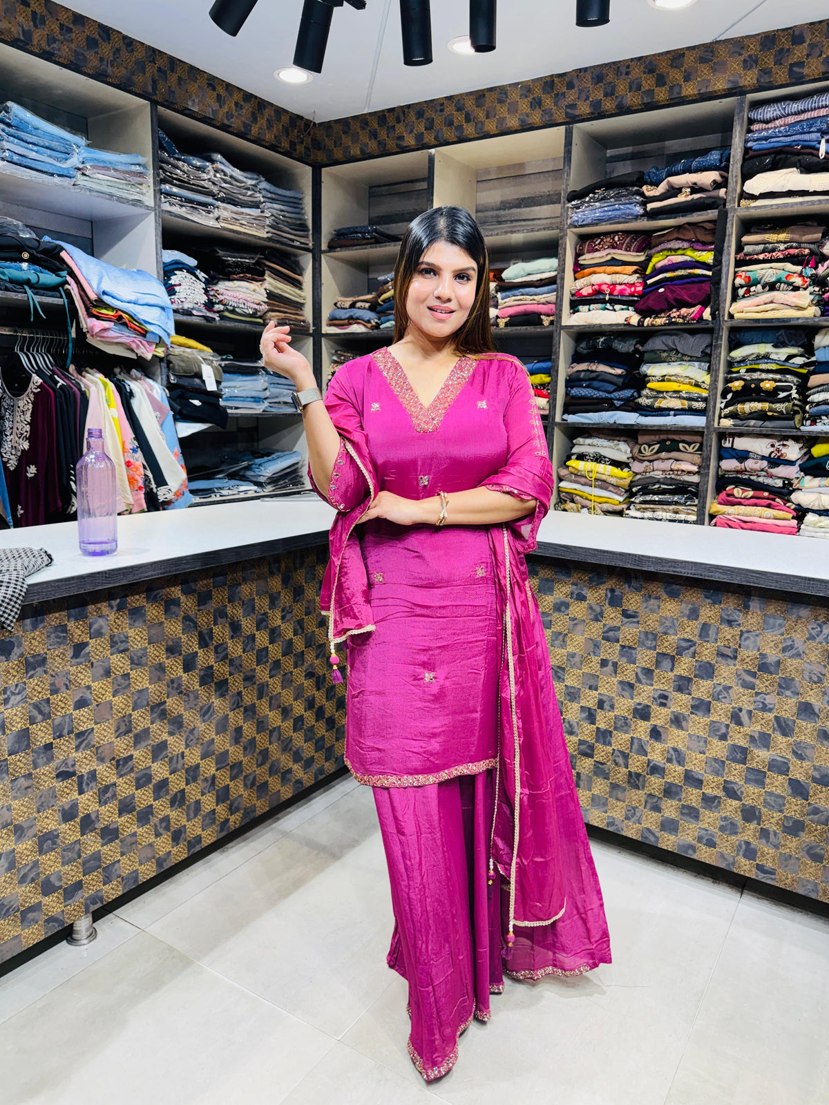 Roshni- Chinon Sharara Suit