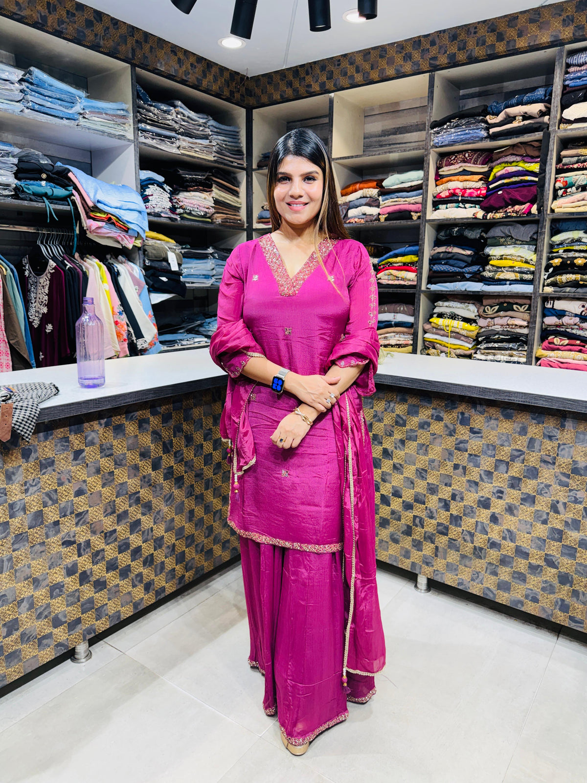 Roshni- Chinon Sharara Suit