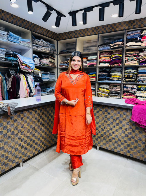 Anaya- Crepe Mirror Work Suit