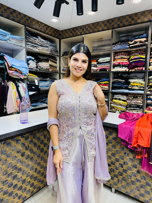 Aaliyah- Silk Short Shirt with Sharara