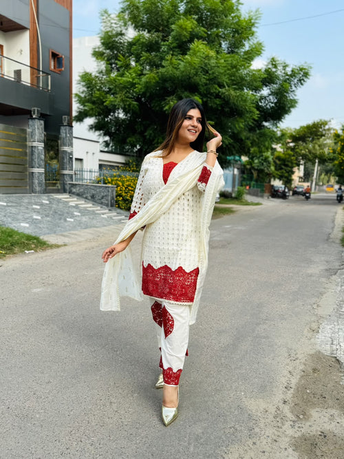 Payal- Cotton Schiffli Suit