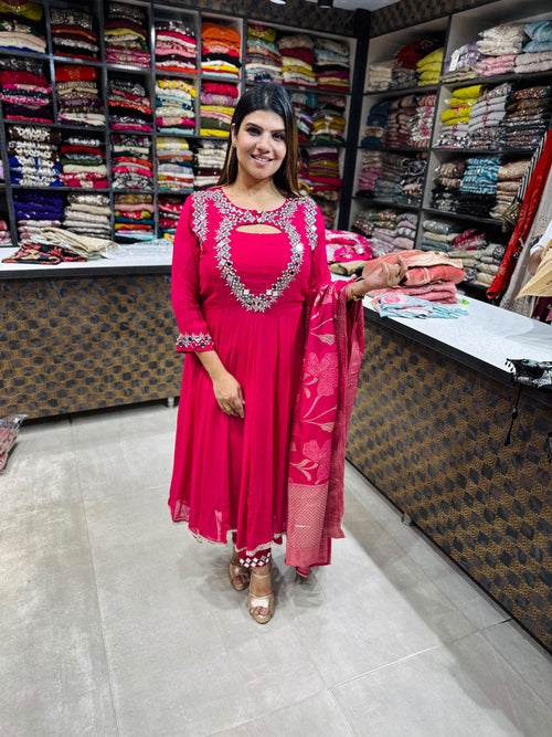 Parul- Georgette Anarkali 3pc