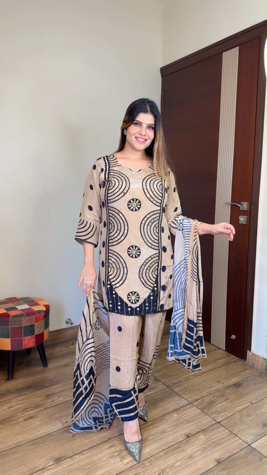 Noorvi- Crepe 3pc Suit