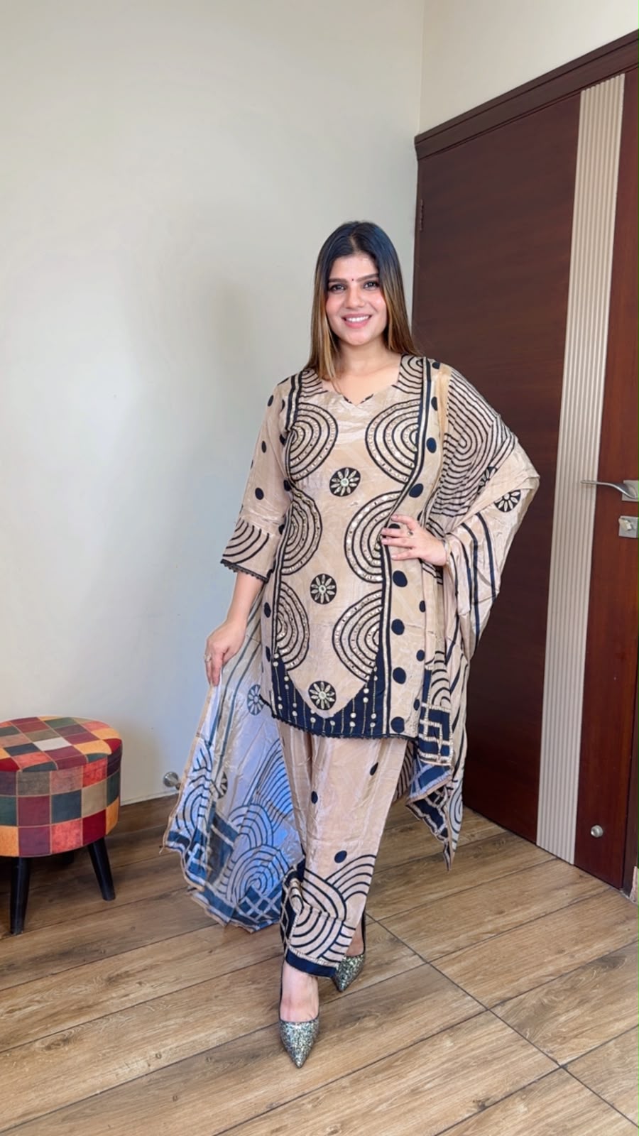 Noorvi- Crepe 3pc Suit