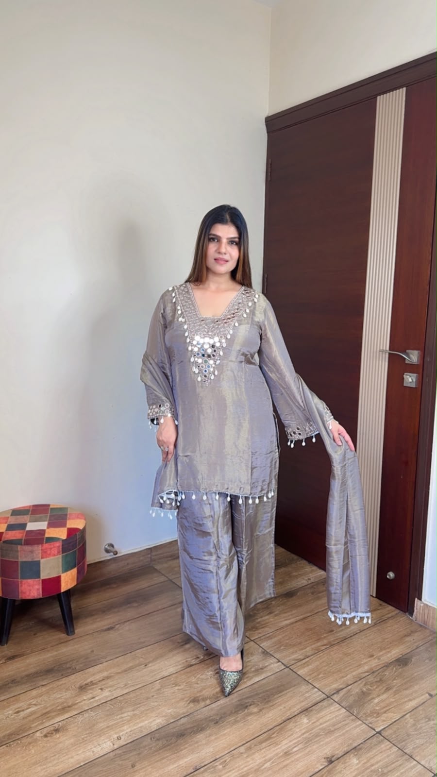Roshni- Shimmer Silk Suit