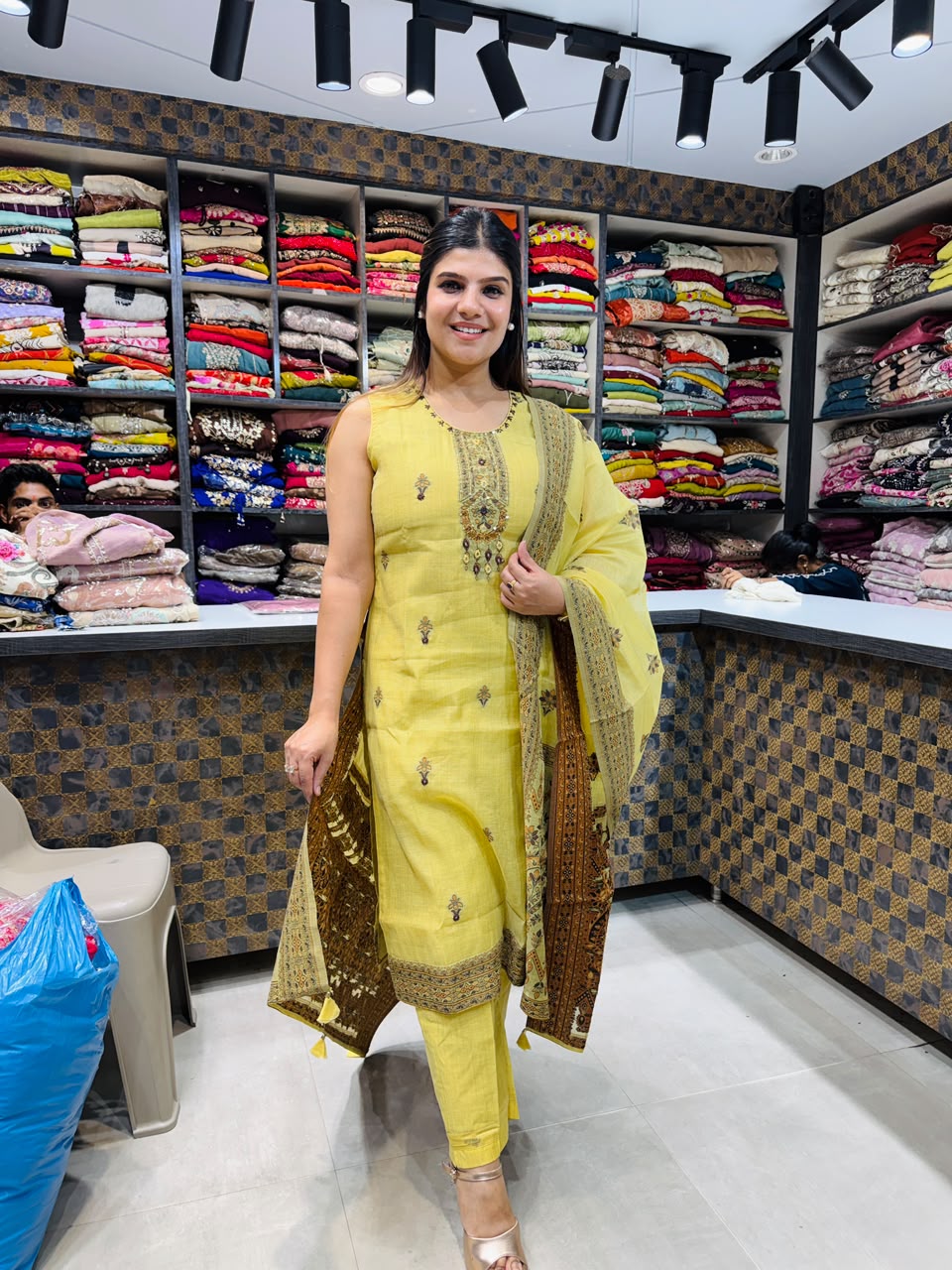 Himani- Linen Straight Suit