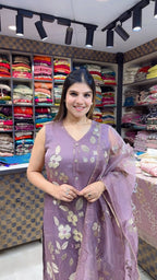 Siya- Organza Straight Suit