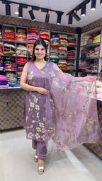 Siya- Organza Straight Suit