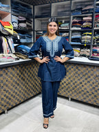 Denim Embroidery Coord-set