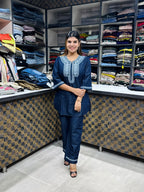 Denim Embroidery Coord-set