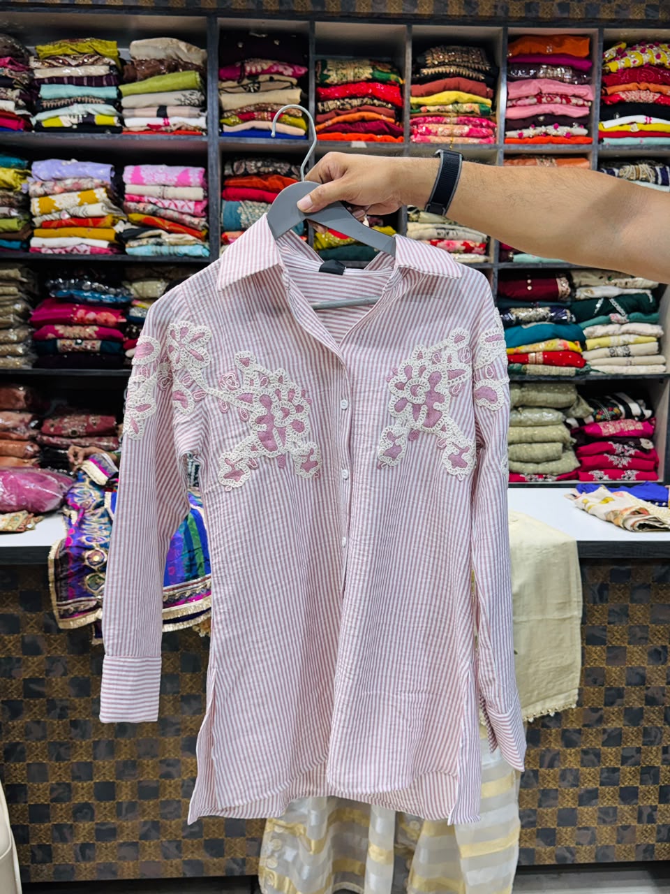 Diksha- Linen Embroidery Shirt