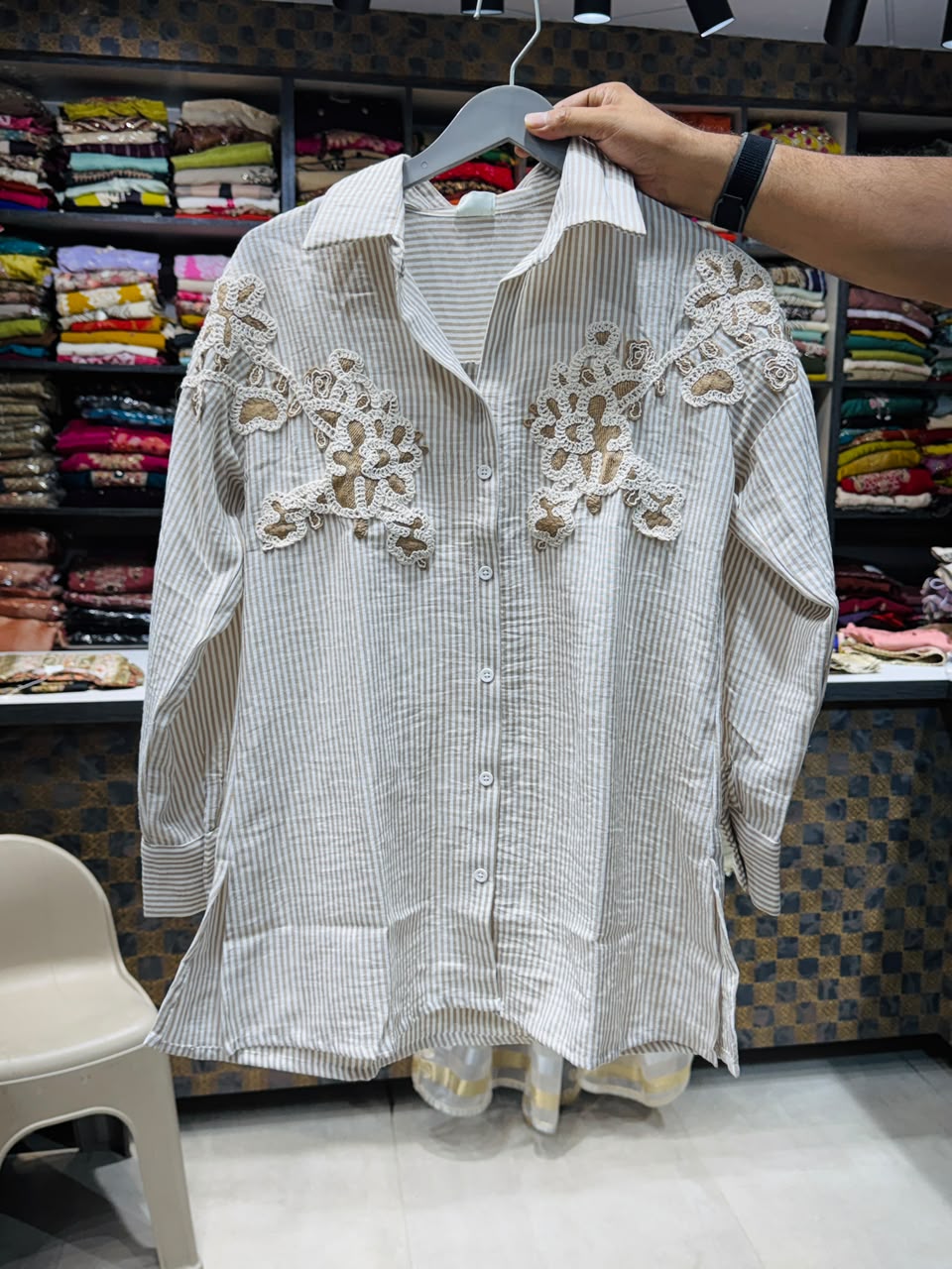 Diksha- Linen Embroidery Shirt