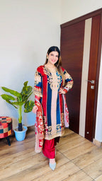 Jivika- Crepe Floral Suit