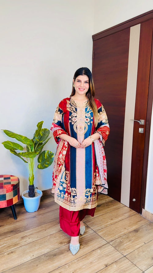 Jivika- Crepe Floral Suit