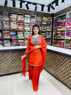 Urvashi- Chinon Sharara Suit