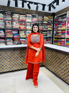 Urvashi- Chinon Sharara Suit