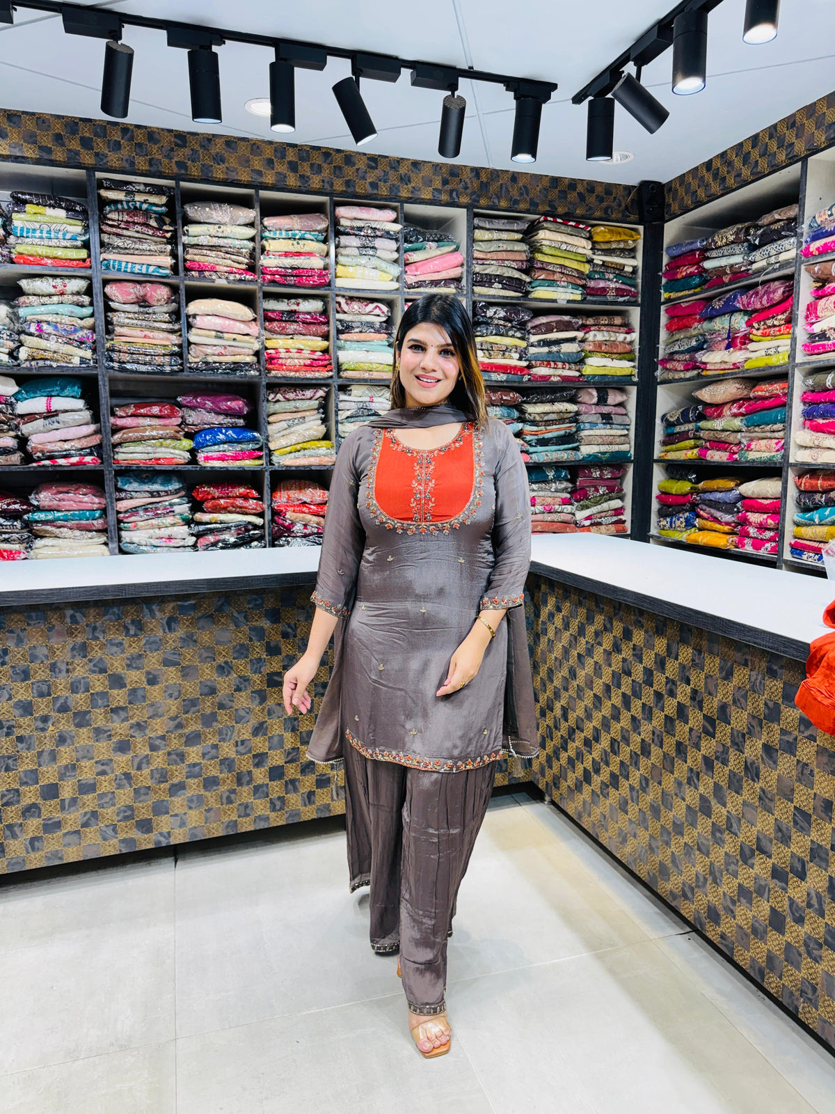 Sneha- Chinon Sharara Suit