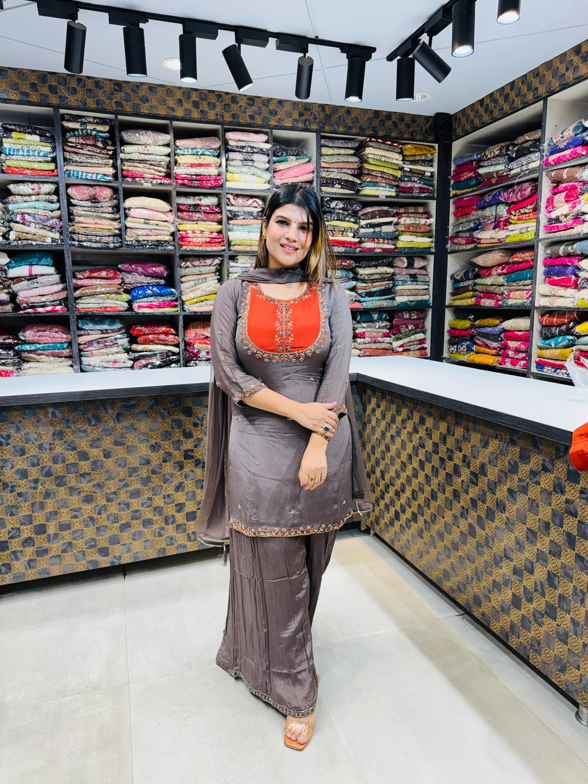 Sneha- Chinon Sharara Suit