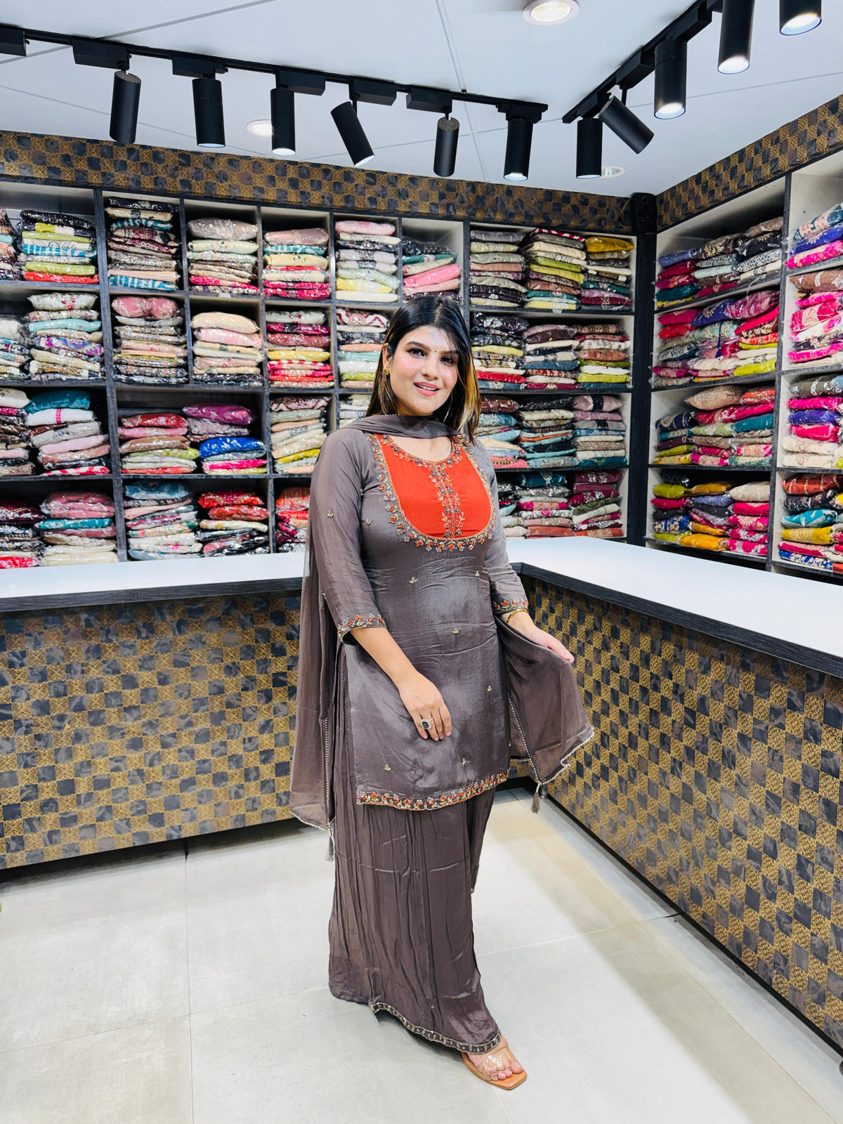 Sneha- Chinon Sharara Suit