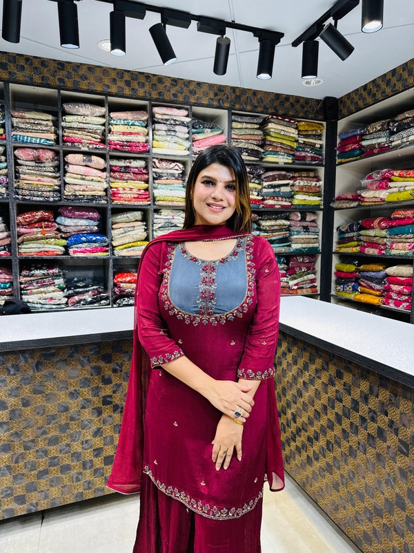 Kanika- Chinon Sharara Suit