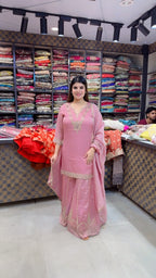 Pinky- Sharara Handwork Suit