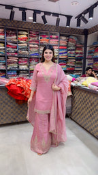 Pinky- Sharara Handwork Suit