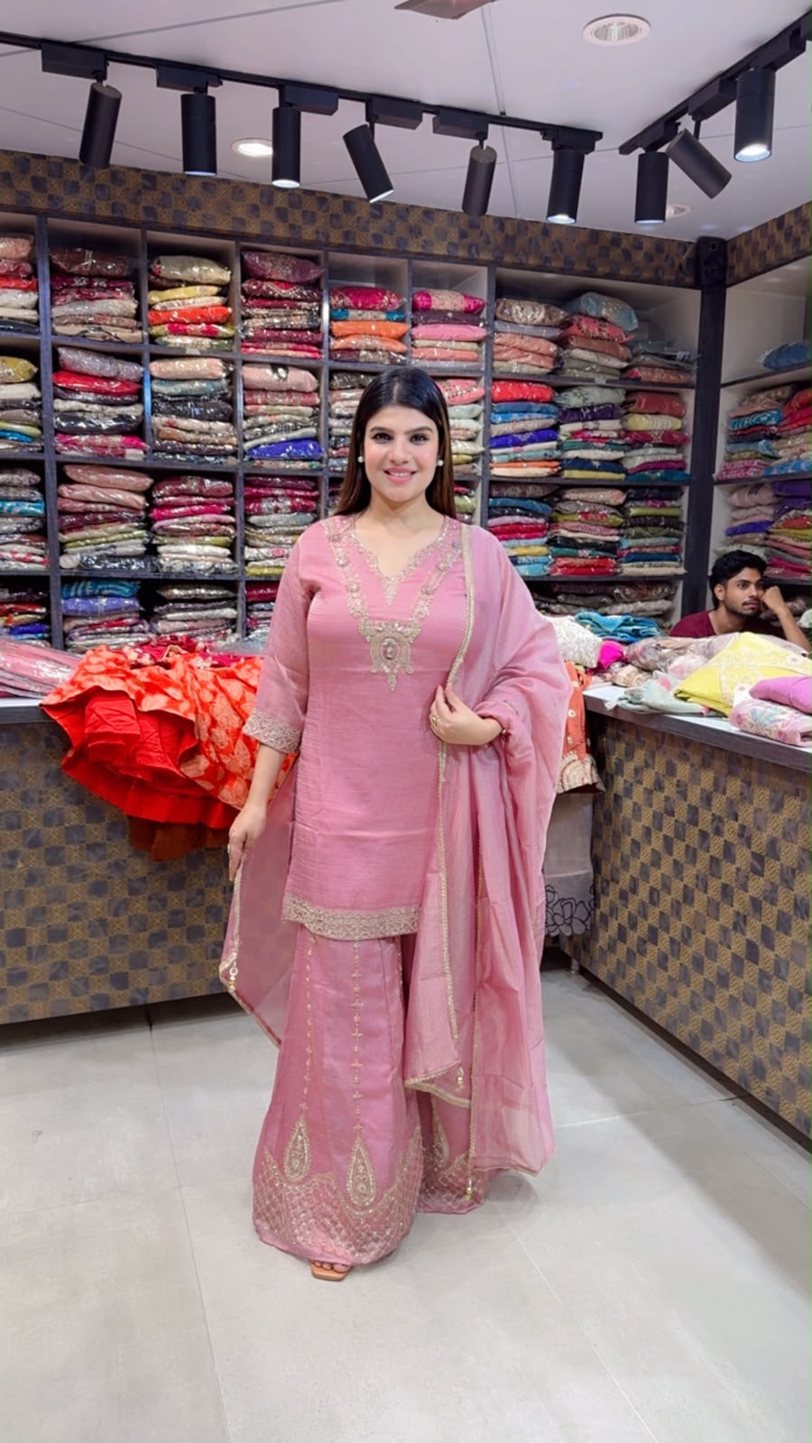 Pinky- Sharara Handwork Suit