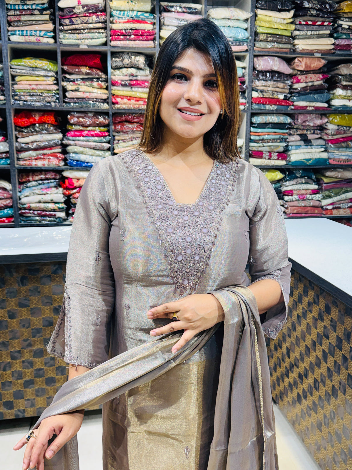 Shabnam- Giraffe Double shade Suit