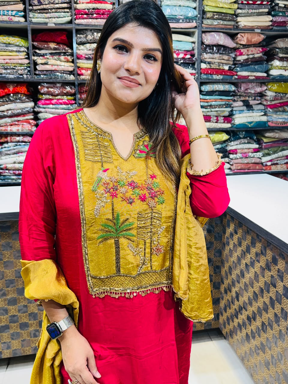 Anaya- Dola Silk Multicolor Hand Embroidery