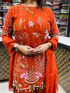 Ishita- Silk Short- Lenght Handwork Suit