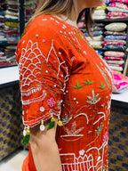 Ishita- Silk Short- Lenght Handwork Suit