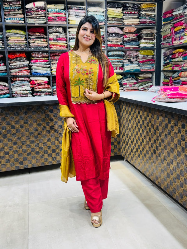 Anaya- Dola Silk Multicolor Hand Embroidery