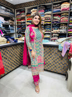 Veena- Crepe Straight Suit