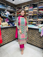 Veena- Crepe Straight Suit