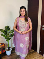 Mamta- Chinon Mirrorwork 3pc Suit