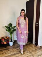 Mamta- Chinon Mirrorwork 3pc Suit