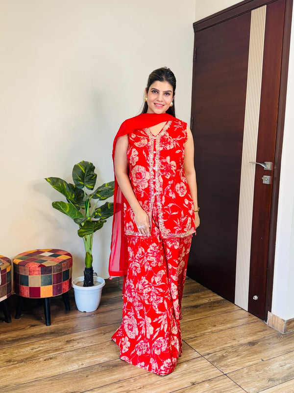 Sadhna- Chinon Garara Suit