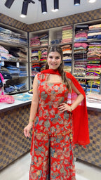 Ridhima- Chinon Sharara Floral Suit