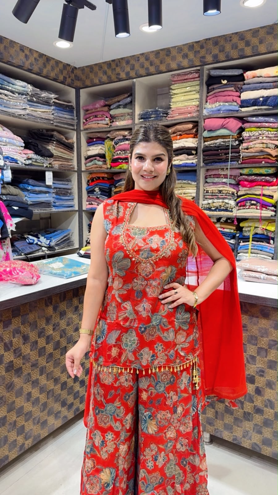 Ridhima- Chinon Sharara Floral Suit